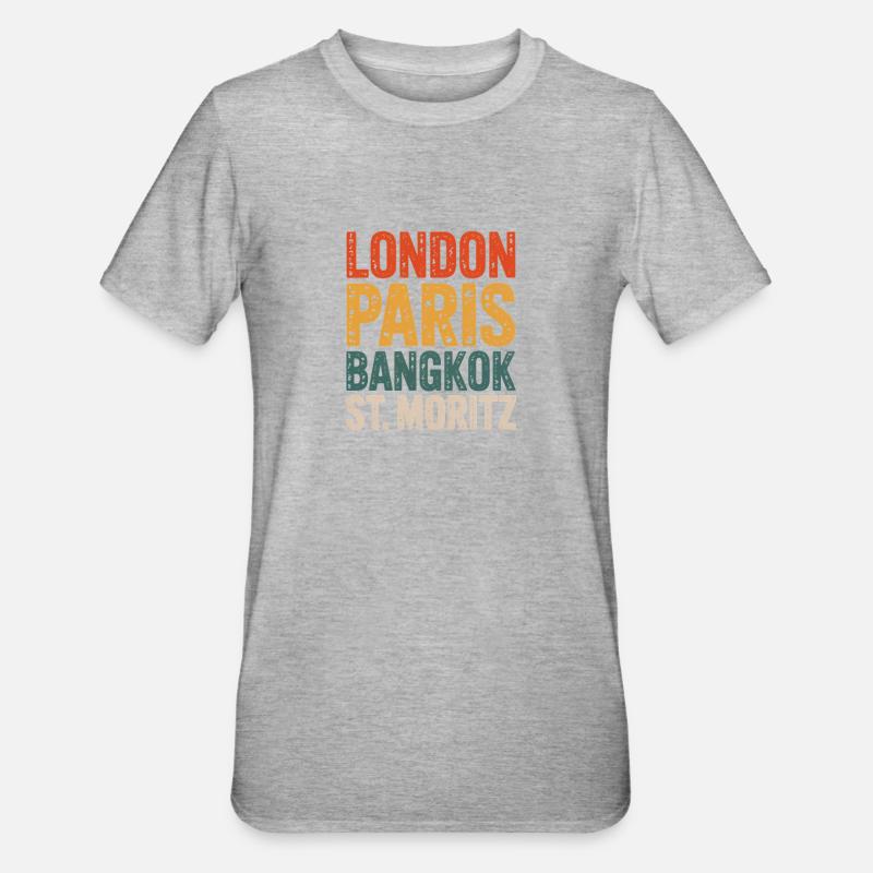 Saint-Moritz, Grisons suisses - T-shirt polycoton Unisexe - gris chiné