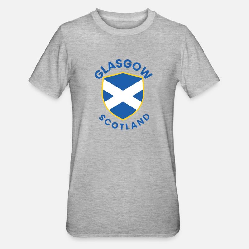 Conception du Bouclier écossais de Glasgow - T-shirt polycoton Unisexe - gris chiné