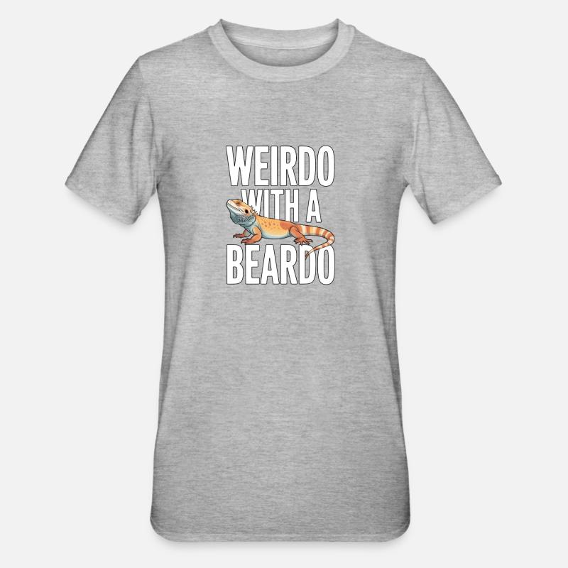 Weirdo mit Bartkind - Unisex Polycotton T-Shirt - Grau meliert