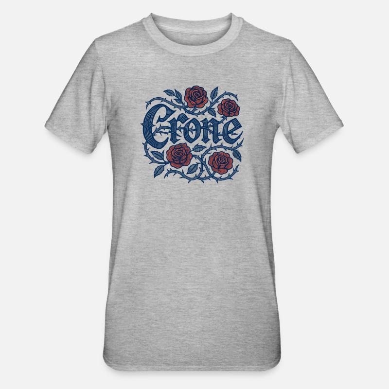 George Roses avec vignes épineuses - T-shirt polycoton Unisexe - gris chiné