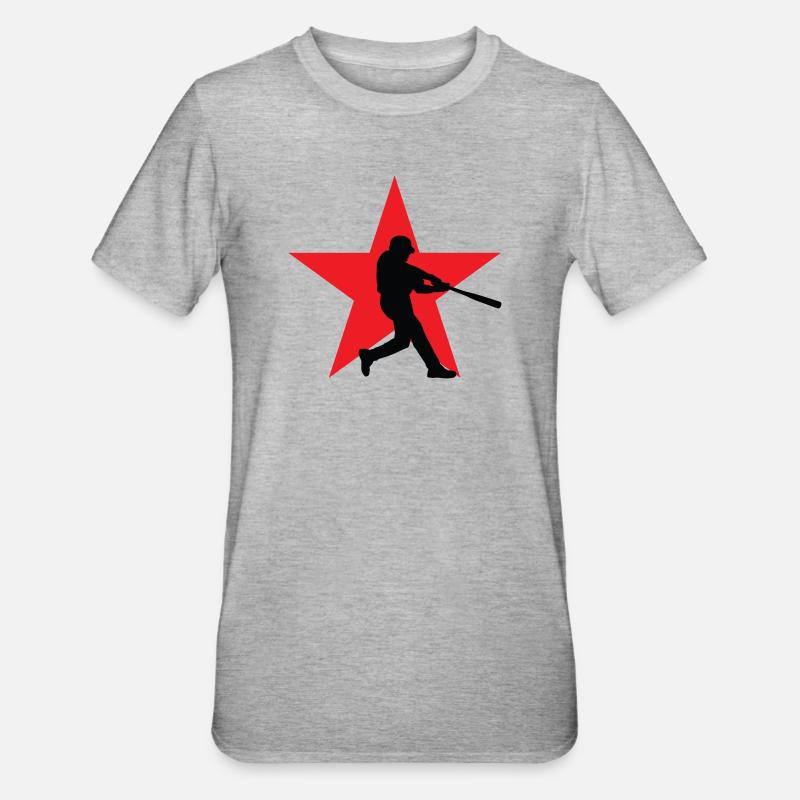 Baseball – Sport - Unisex Polycotton T-Shirt - Grau meliert