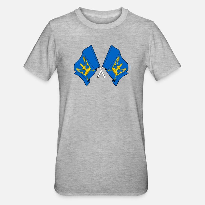 Drapeaux du Suffolk croisés - T-shirt polycoton Unisexe - gris chiné