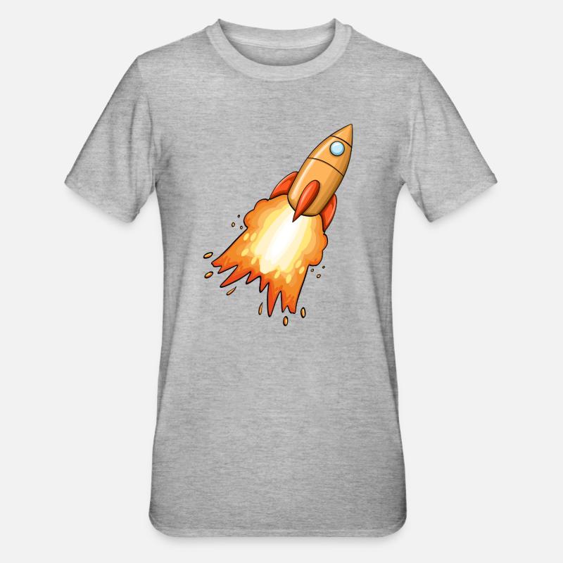 Fusée - T-shirt polycoton Unisexe - gris chiné