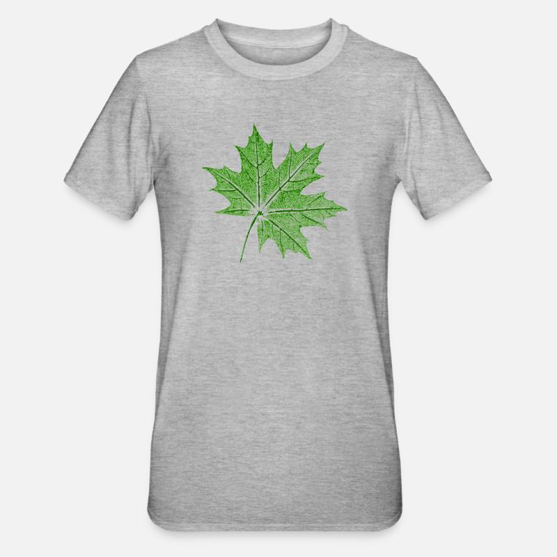 Érable feuillu / Feuille d’érable - T-shirt polycoton Unisexe - gris chiné
