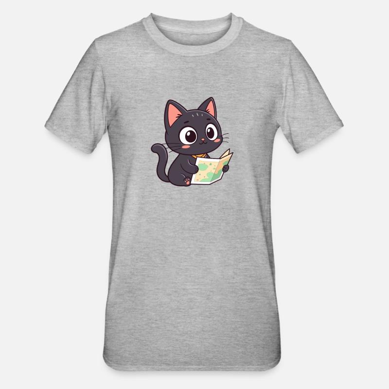Lese- und Kartenchat - Unisex Polycotton T-Shirt - Grau meliert