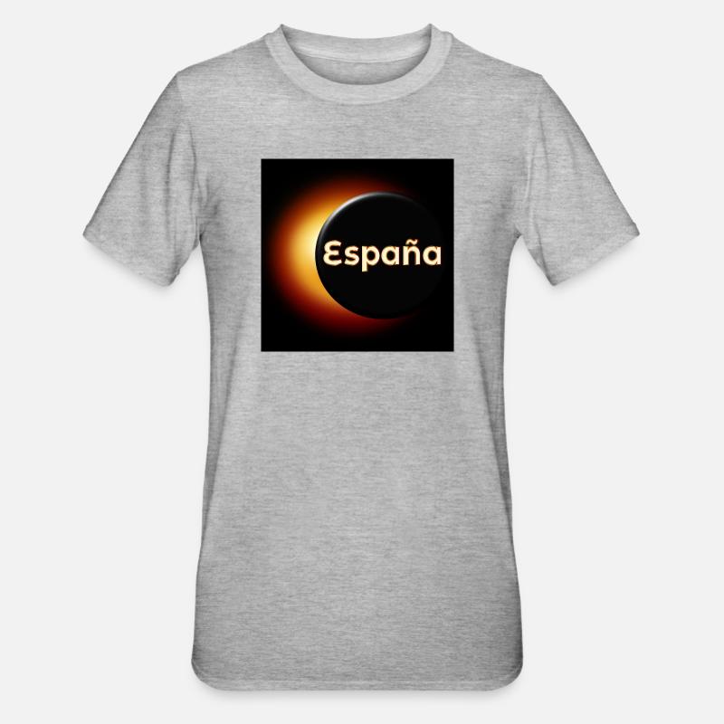 Total Solar Eclipse Spain - Unisex Polycotton T-Shirt - heather grey