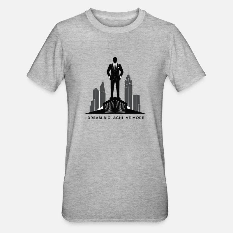Silhouette d’ambition de la Skyline exécutive - T-shirt polycoton Unisexe - gris chiné