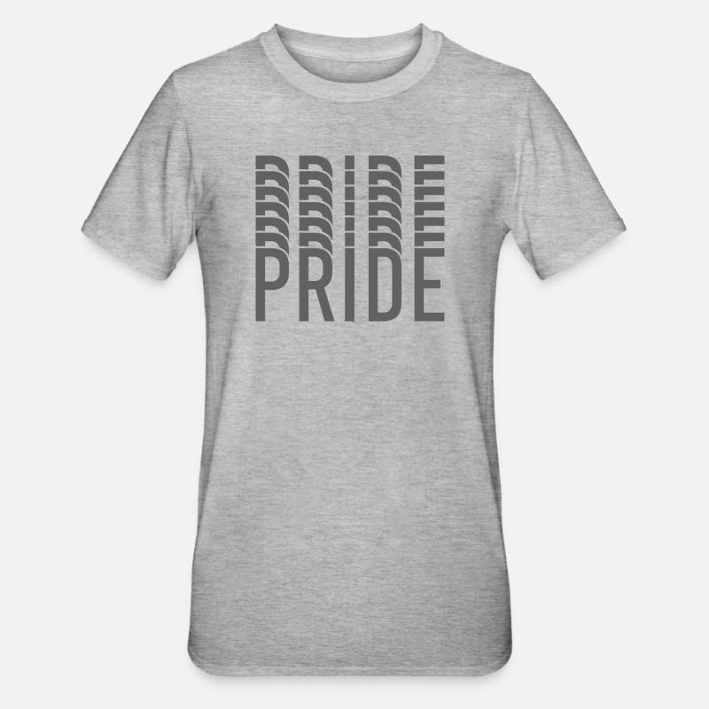 Monogramme Pride en nuances de gris - T-shirt polycoton Unisexe - gris chiné
