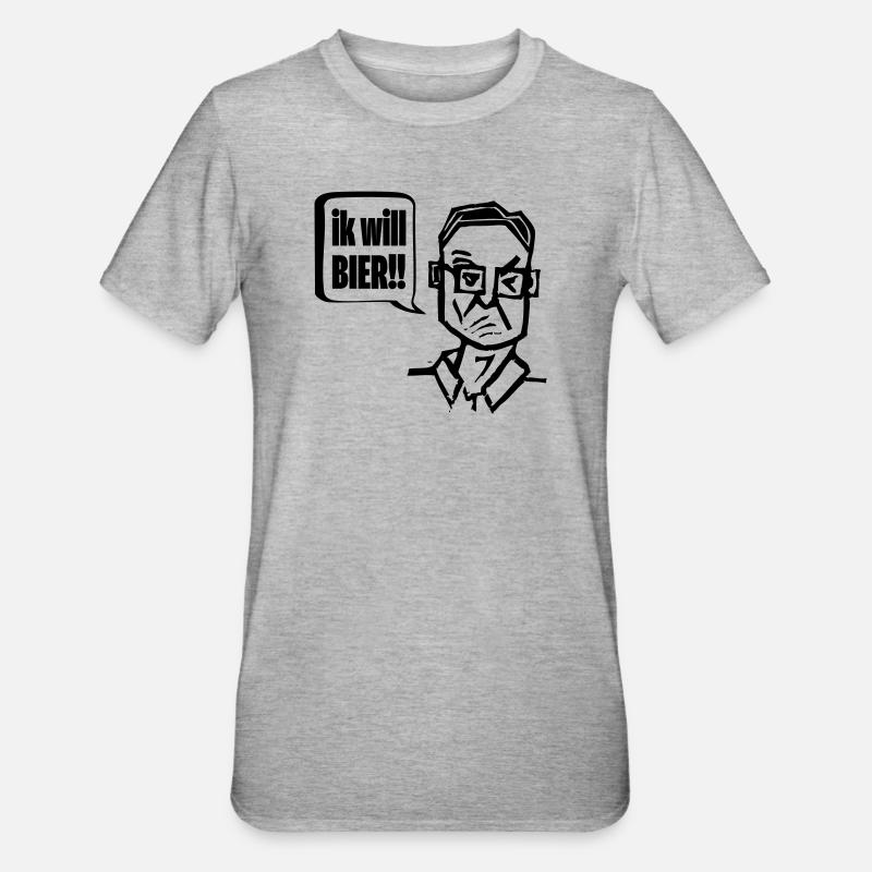 Le Kiecker veut du pilsner - T-shirt polycoton Unisexe - gris chiné