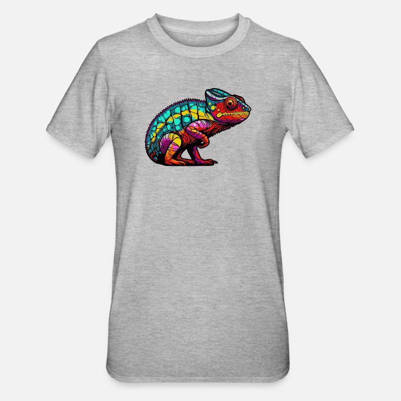 Chameleon Animal - Unisex Polycotton T-Shirt - heather grey