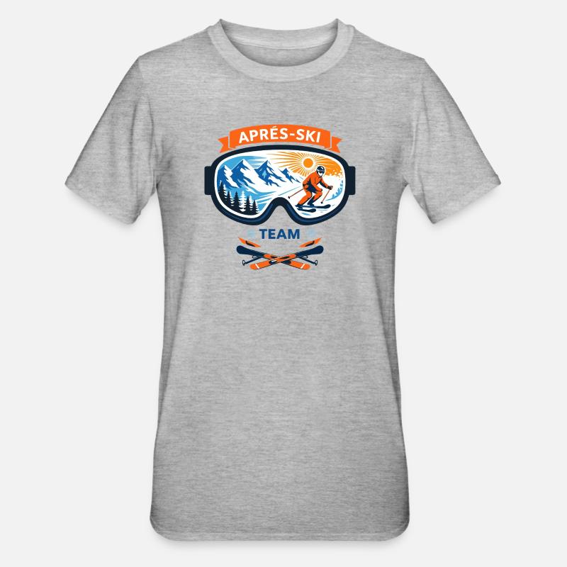 Après Ski Team Comic Design - T-shirt polycoton Unisexe - gris chiné