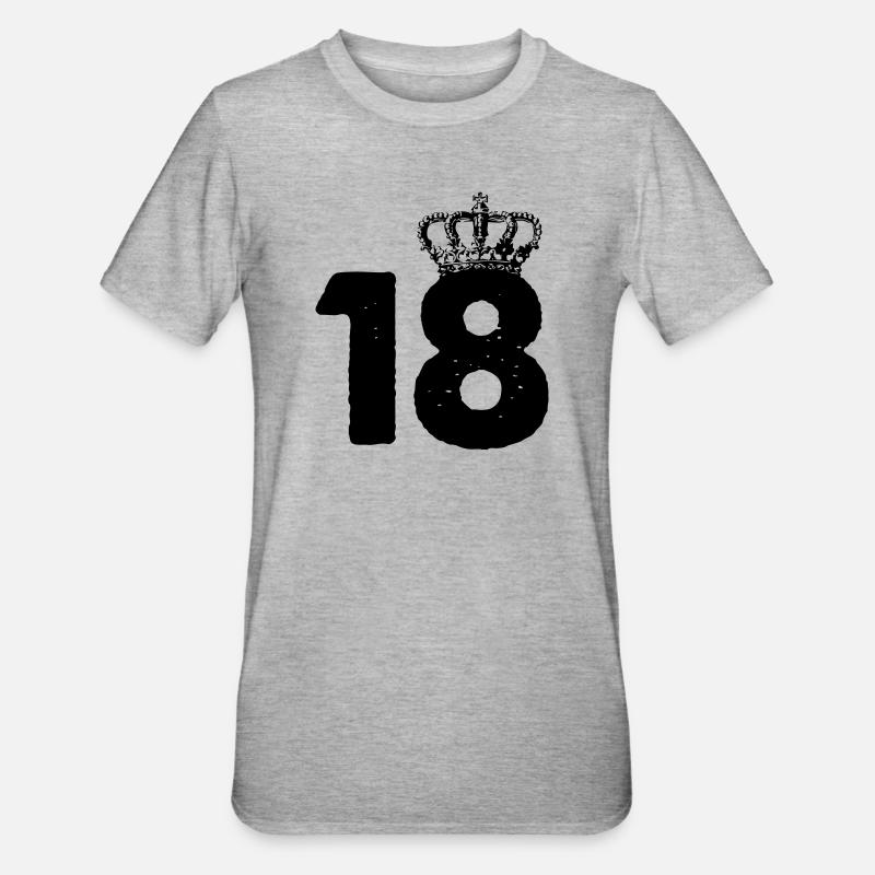 18 Corone - Maglietta unisex, mix cotone e poliestere - grigio melange