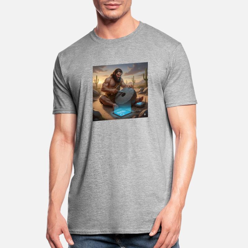 Caveman Tech Support - The First Tutorial Unisex Polycotton T-Shirt