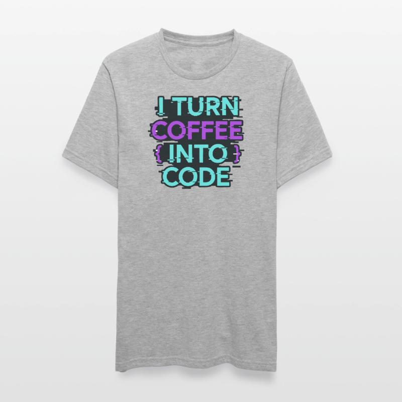 Je transforme le café en code T-shirt polycoton Unisexe