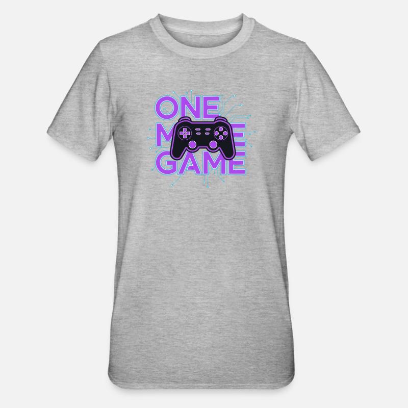 One Game Controller Neon Circuit - Unisex Polycotton T-Shirt - heather grey