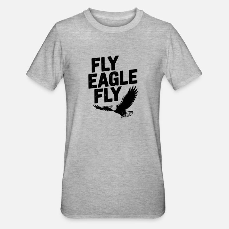 Fly Eagle Fly - Unisex Polycotton T-Shirt - heather grey