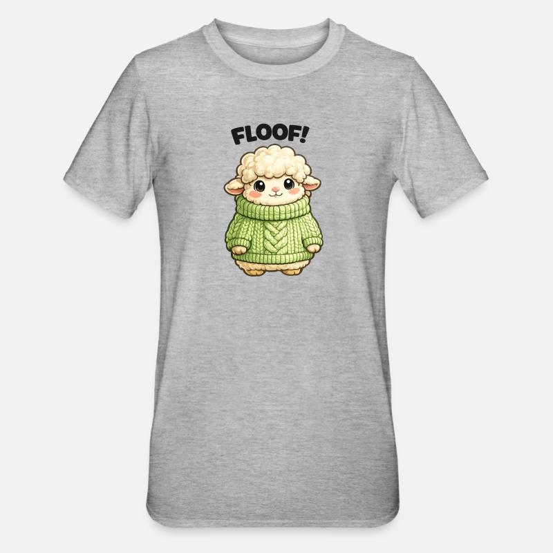Kuscheliges Schäfchen Pullover Design - Unisex Polycotton T-Shirt - Grau meliert