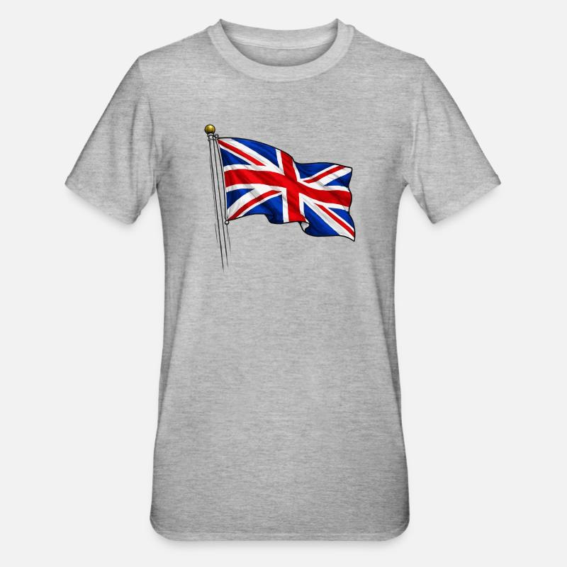 Great Britain England Flag - Unisex Polycotton T-Shirt - heather grey