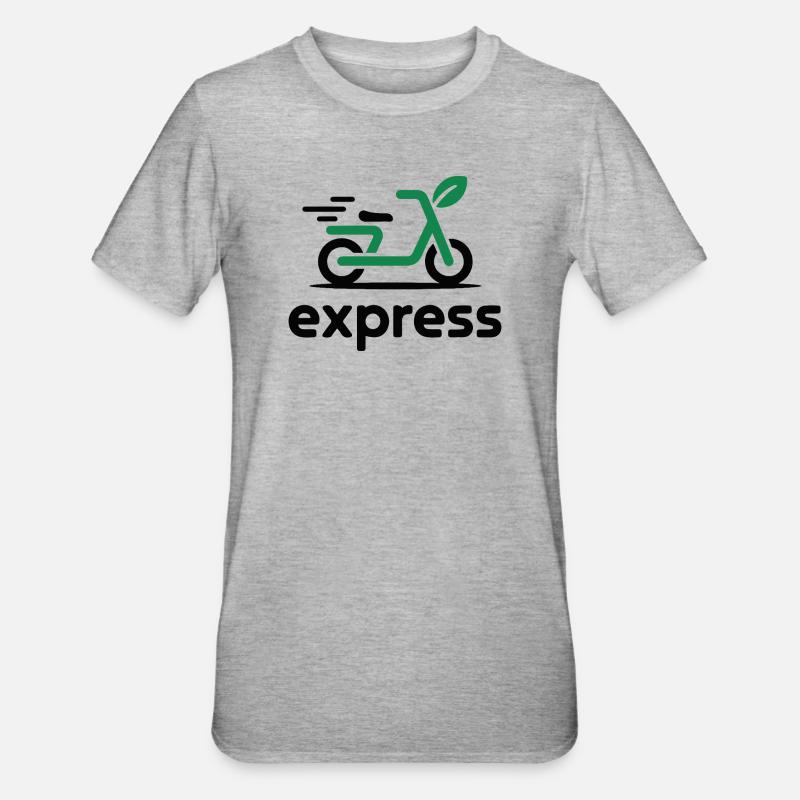 Eco Express Leaf Roller Logo - Unisex Polycotton T-Shirt - Grau meliert