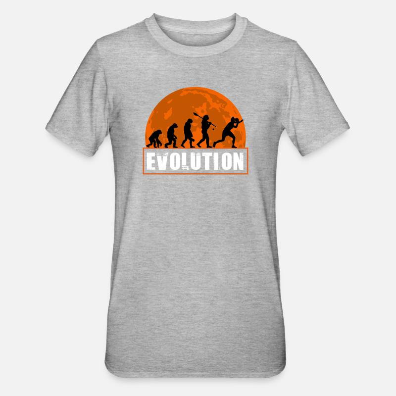 Table Tennis Evolution Ping Pong Player Art - Unisex Polycotton T-Shirt - heather grey