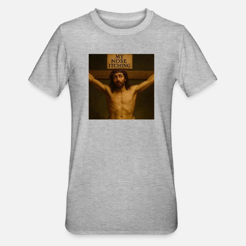Démangeaisons dans le bas du dos - T-shirt polycoton Unisexe - gris chiné