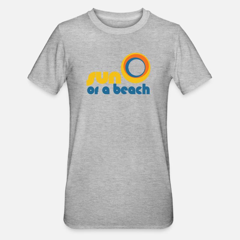 Sonne eines Strandes - Unisex Polycotton T-Shirt - Grau meliert