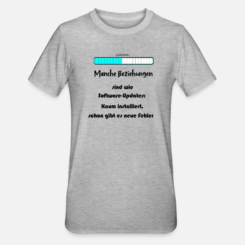 Progress Bar Blue Pattern - Unisex Polycotton T-Shirt - heather grey