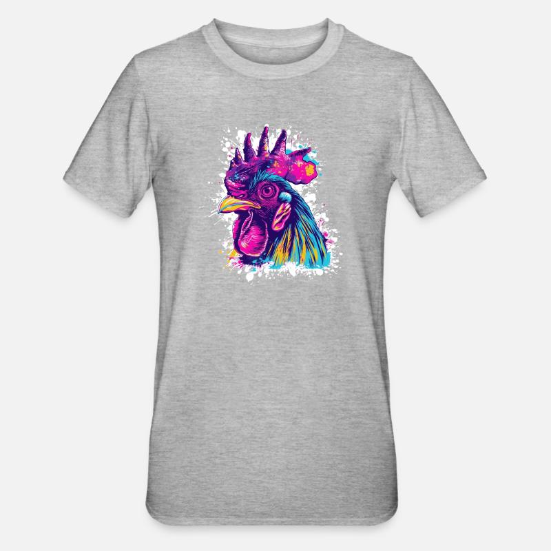 Hahn Kunst Graffiti - Unisex Polycotton T-Shirt - Grau meliert