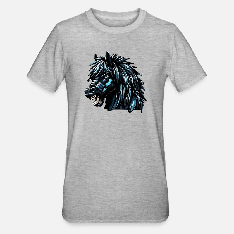 Cheval - T-shirt polycoton Unisexe - gris chiné