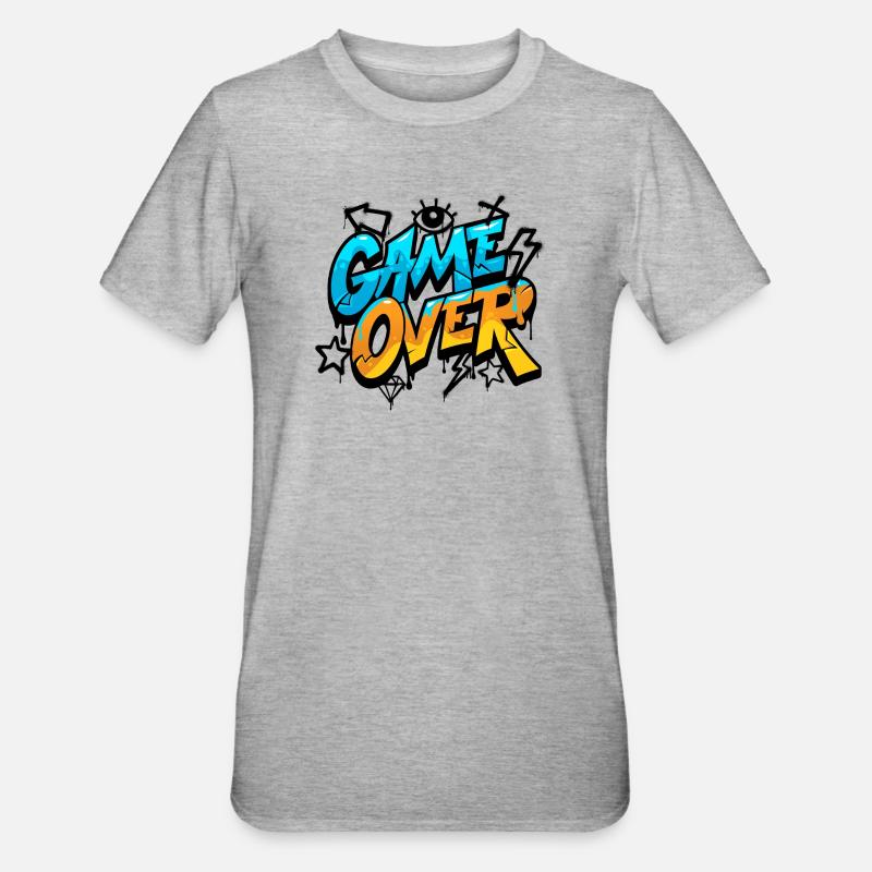Game Over Graffiti Splash Tee - T-shirt polycoton Unisexe - gris chiné