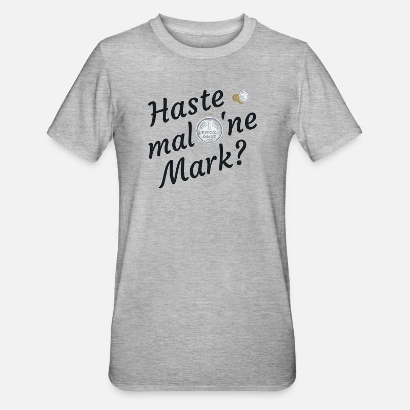 Haste Mal Eine Mark Nostalgie - Unisex Polycotton T-Shirt - Grau meliert