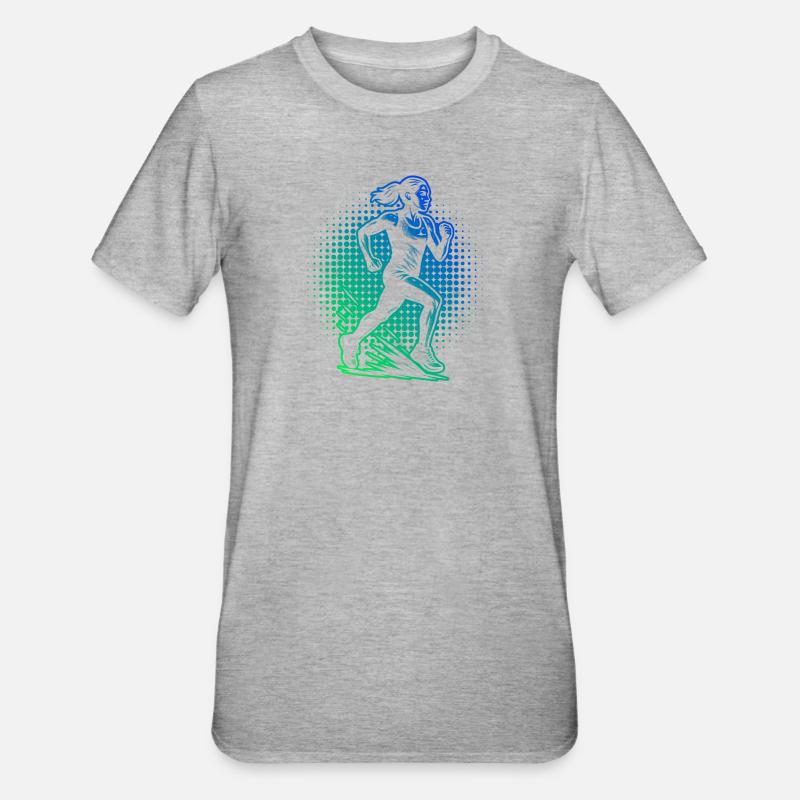 Compact running design for racing - Unisex Polycotton T-Shirt - heather grey