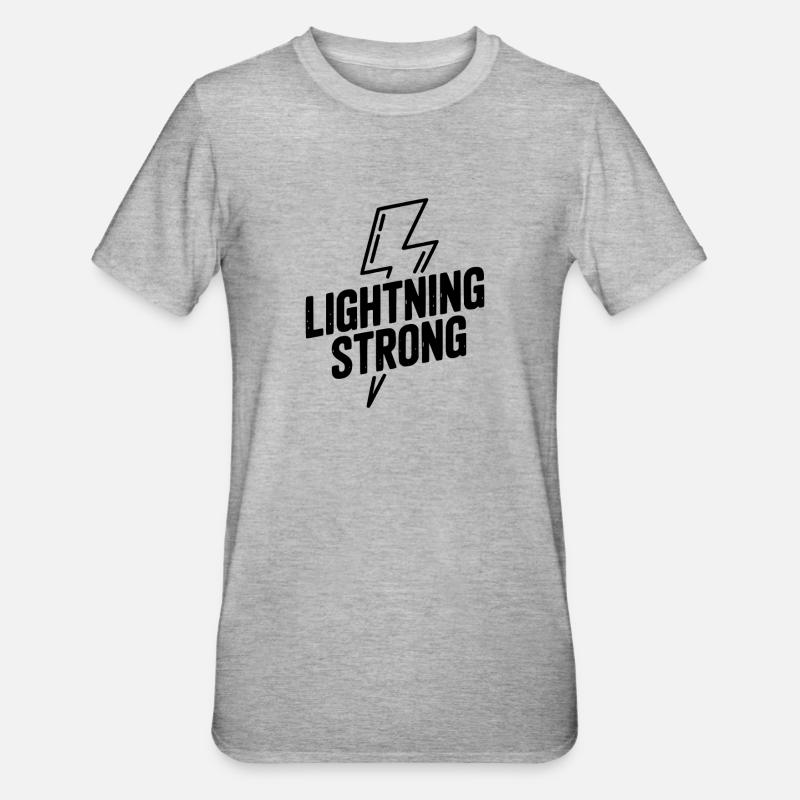 Lightning Strong - T-shirt polycoton Unisexe - gris chiné