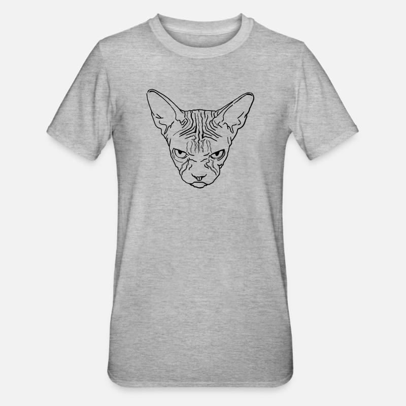 Sphinxkopf - Unisex Polycotton T-Shirt - Grau meliert