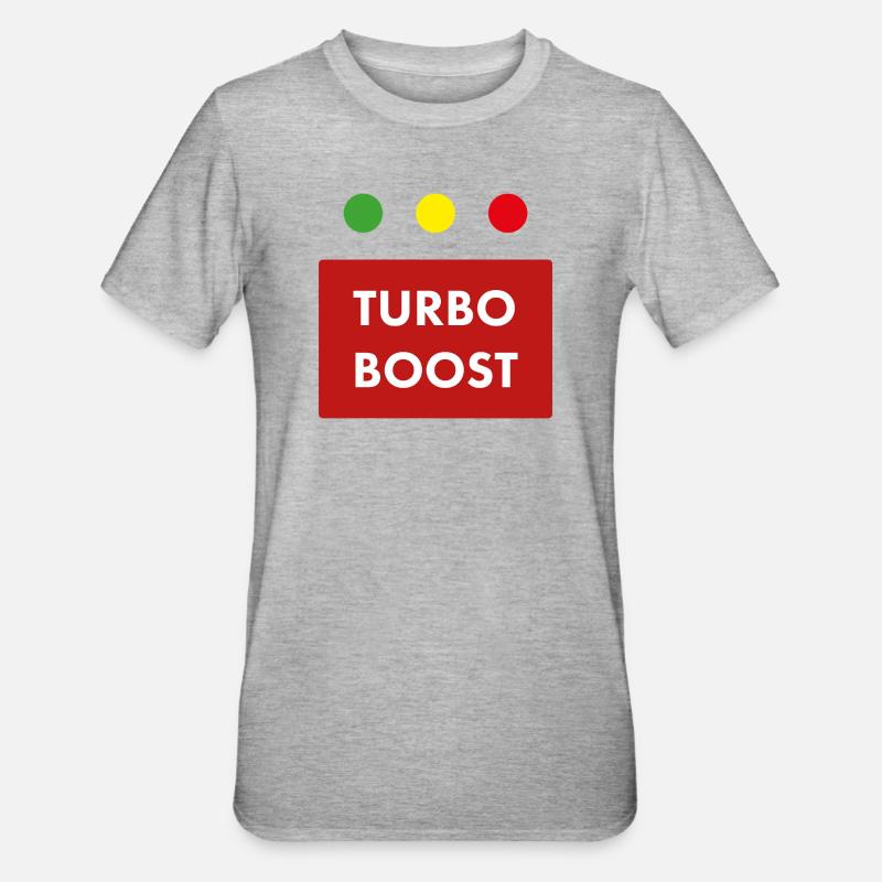 Texte rétro du turbo boost - T-shirt polycoton Unisexe - gris chiné