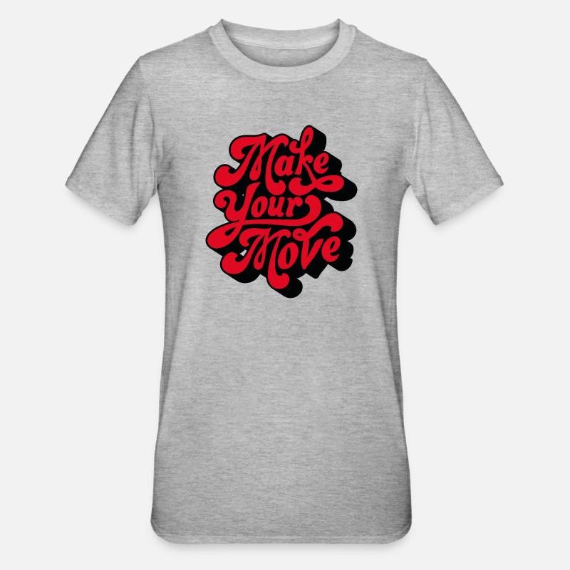 Make Your Love Retro Script - Unisex Polycotton T-Shirt - heather grey