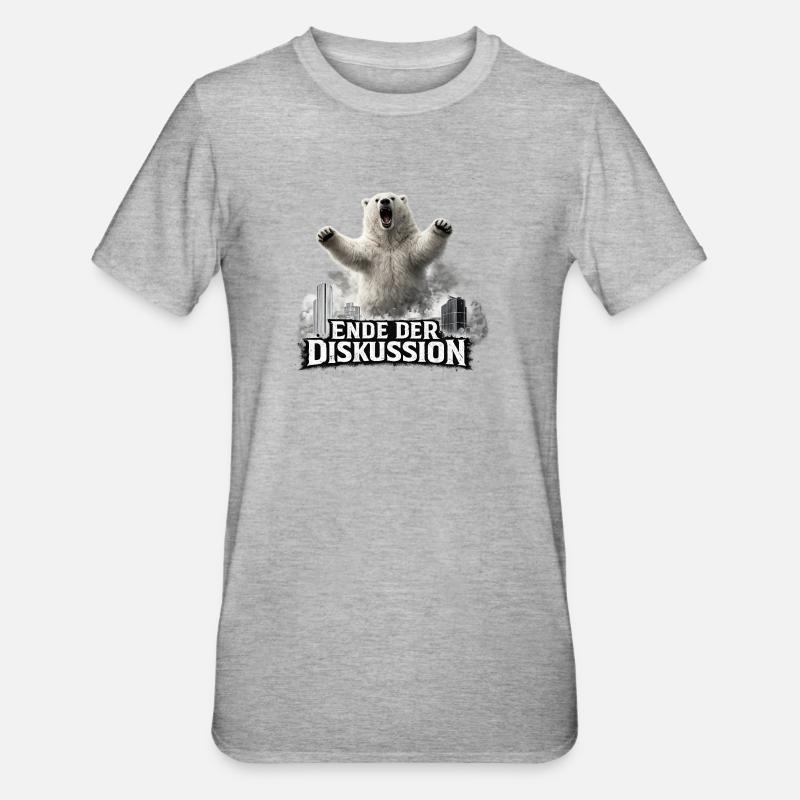 Ende der Diskussion Bär - Unisex Polycotton T-Shirt - Grau meliert