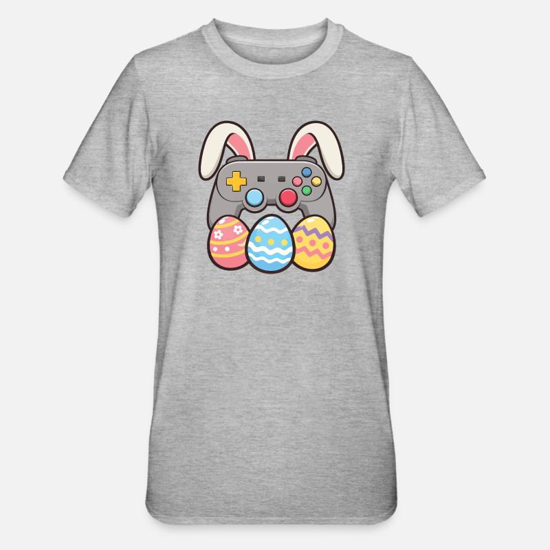 Bunny Gaming Controller Easter Gamer Spaß - Unisex Polycotton T-Shirt - Grau meliert