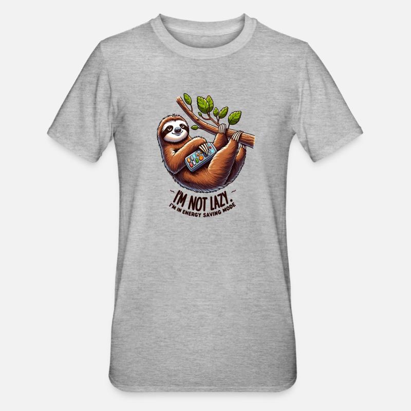 I'm Not Lazy – Power Saving Mode - Unisex Polycotton T-Shirt - heather grey