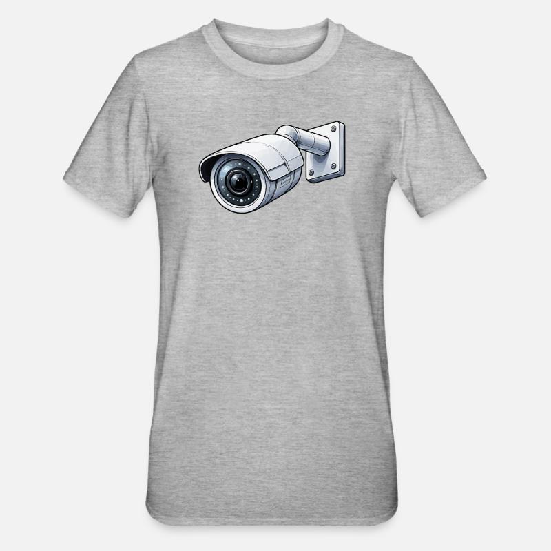 Security Camera Surveillance Camera - Unisex Polycotton T-Shirt - heather grey