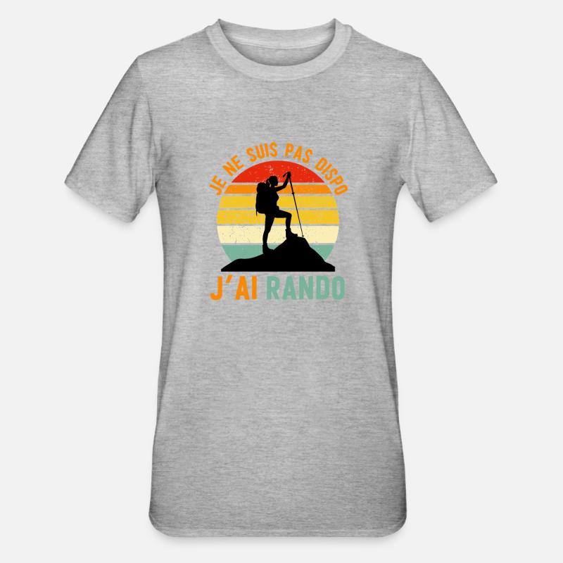 Rando Attitude: Not available, I hiked - Unisex Polycotton T-Shirt - heather grey