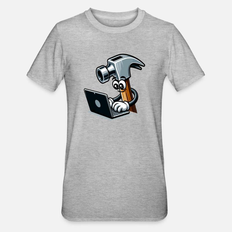 HammerCode: Tool meets bits - Unisex Polycotton T-Shirt - heather grey