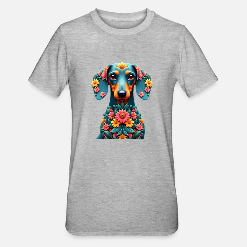 Dackel teckel teckel tekel - T-shirt polycoton Unisexe - gris chiné