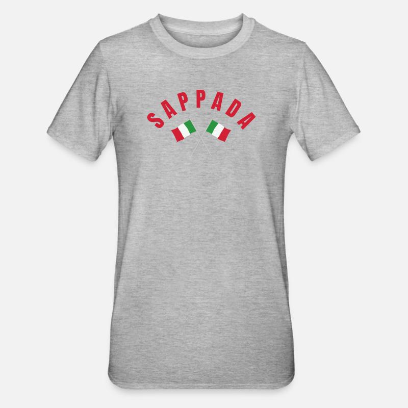 Drapeaux italiens de Sappada - T-shirt polycoton Unisexe - gris chiné