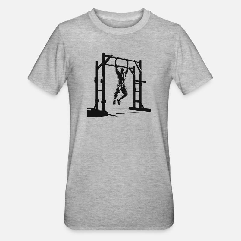 Pull-Up Silhouette - Unisex Polycotton T-Shirt - heather grey