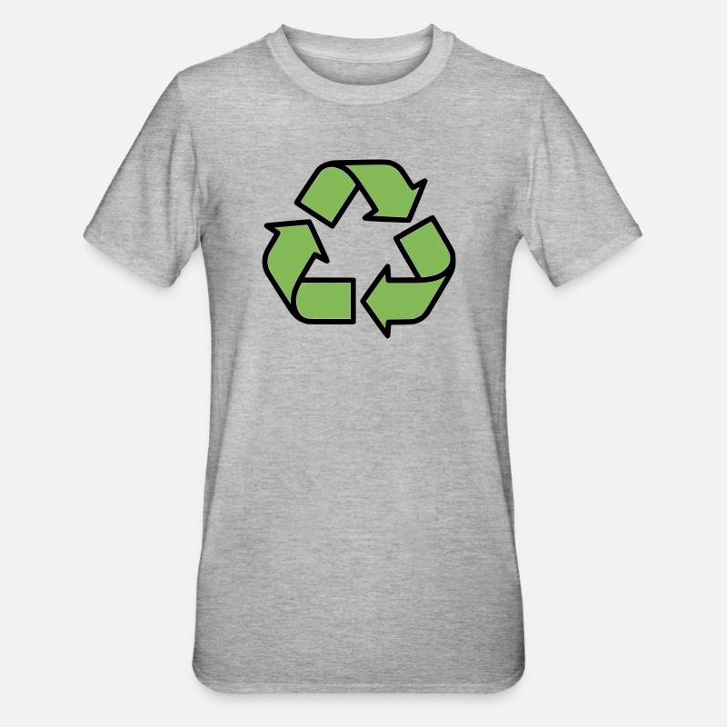 Plan du panneau de recyclage - T-shirt polycoton Unisexe - gris chiné