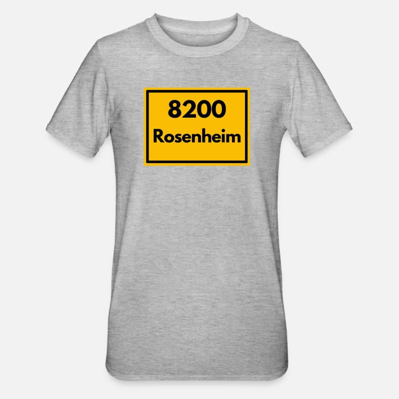 ANCIEN CODE POSTAL RETRO 8200 ROSENHEIM - T-shirt polycoton Unisexe - gris chiné