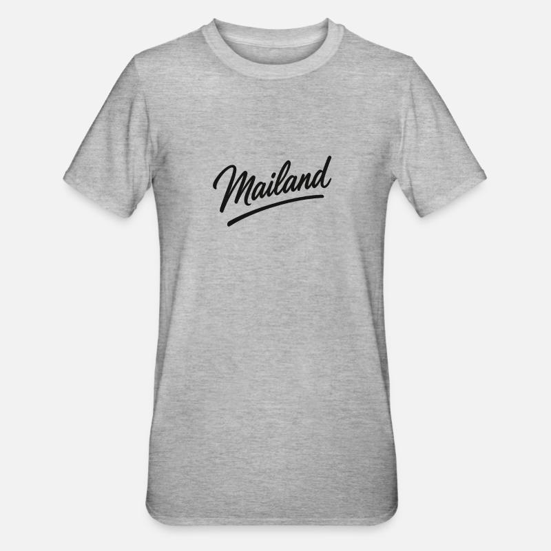 Logo Milan Script – Lettrage Milan - T-shirt polycoton Unisexe - gris chiné