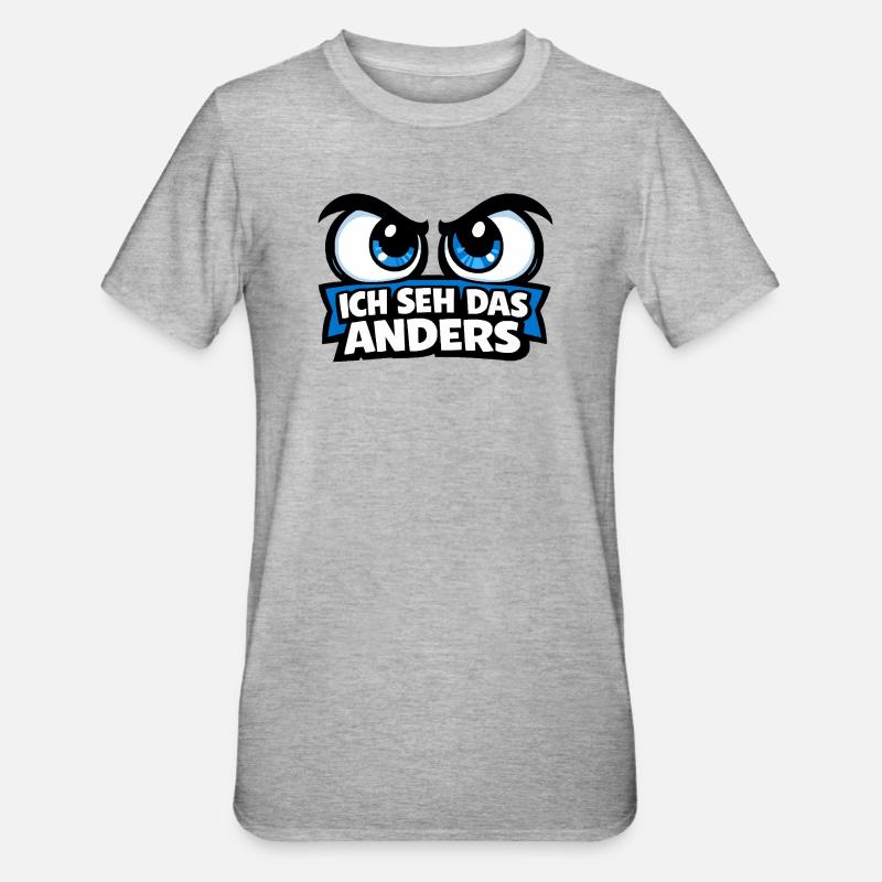 I see it differently – Comic Eyes Statement Motif - Unisex Polycotton T-Shirt - heather grey