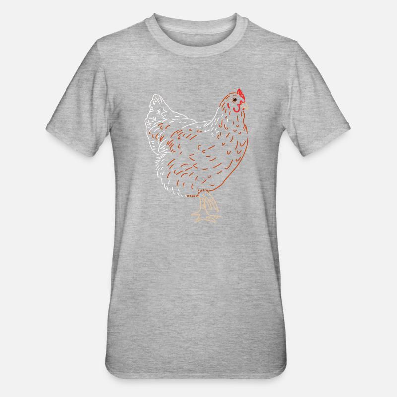 Hahn oder Henne - Unisex Polycotton T-Shirt - Grau meliert